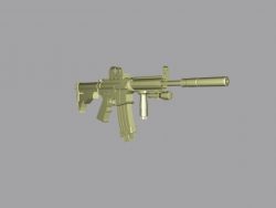 Gun M4A1 file stl and mtl obj vector free 3d model download for CNC or 3d print