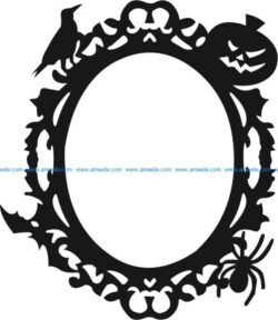 Halloween festival decoration frame file cdr and dxf free vector download for Laser cut CNC