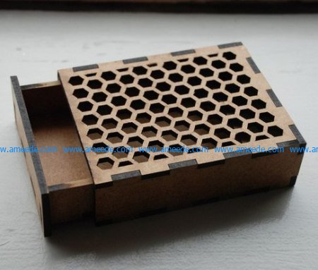 Honeycomb hole box model file cdr and dxf free vector download for Laser cut CNC