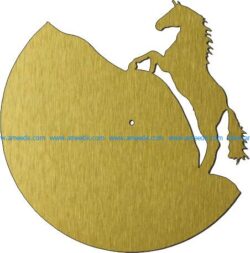 Horse-shaped wall clock file cdr and dxf free vector download for Laser cut plasma