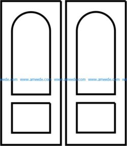 Hotel interior door model file cdr and dxf free vector download for CNC cut