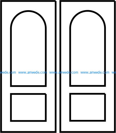Hotel interior door model file cdr and dxf free vector download for CNC cut