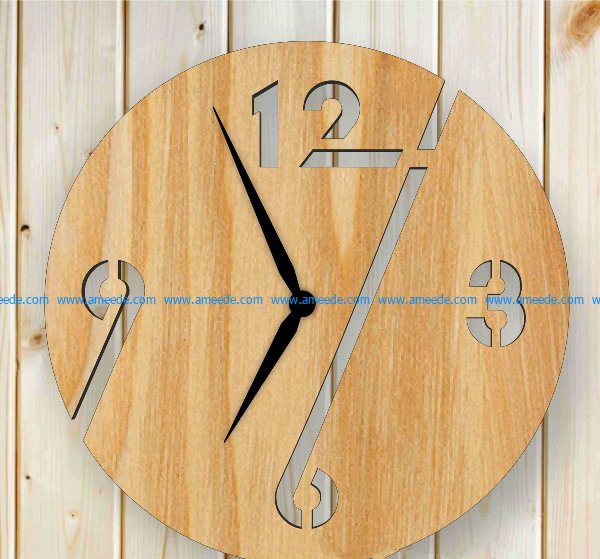 Improvised wall clock design free vector download for Laser cut CNC
