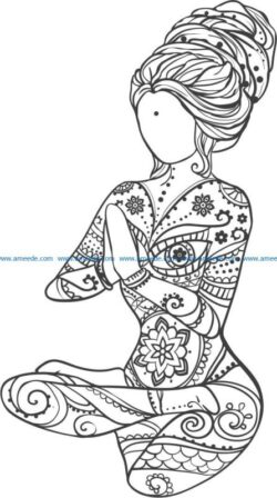 Indian girl file cdr and dxf free vector download for laser engraving machines