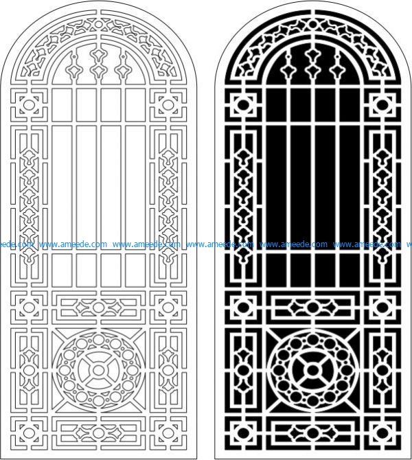 Islamic style arch door file cdr and dxf free vector download for Laser cut CNC