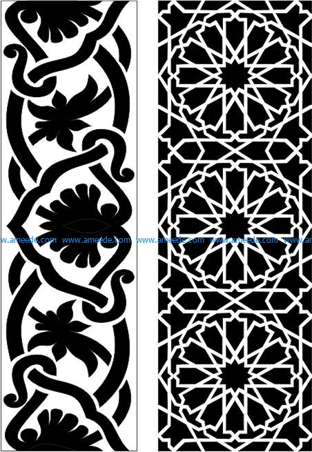 Islamic style wood cutting mdf texture file cdr and dxf free vector download for CNC cut