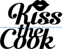 Kiss the cook file cdr and dxf free vector download for printers or laser engraving machines