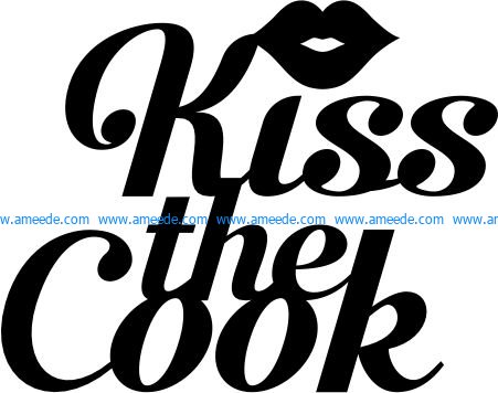 Kiss the cook file cdr and dxf free vector download for printers or laser engraving machines