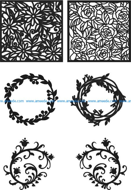 Laurel frame file cdr and dxf free vector download for Laser cut CNC 5 Laurel frame file cdr and dxf free vector download for Laser cut CNC