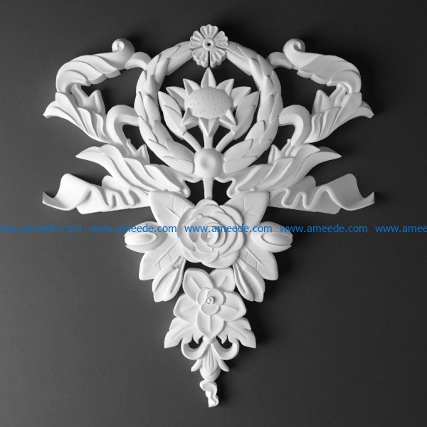 Laurel wreath pattern 3ds Max Scene File free 3D Image download for CNC