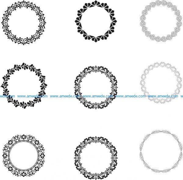 Laurel wreath pattern file cdr and dxf free vector download for print or laser engraving machines