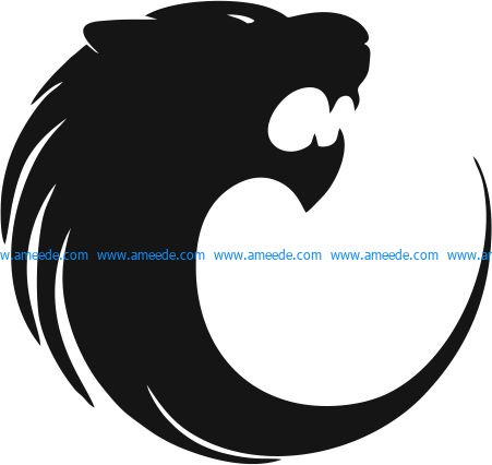 Lion head icon file cdr and dxf free vector download for Laser cut plasma