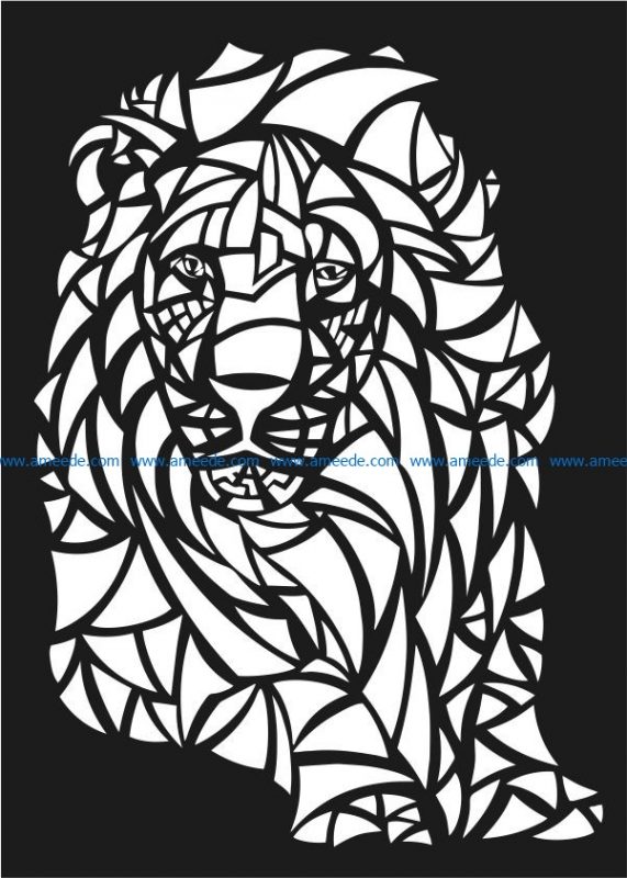 Lions motifs lion file cdr and dxf free vector download for Laser cut CNC