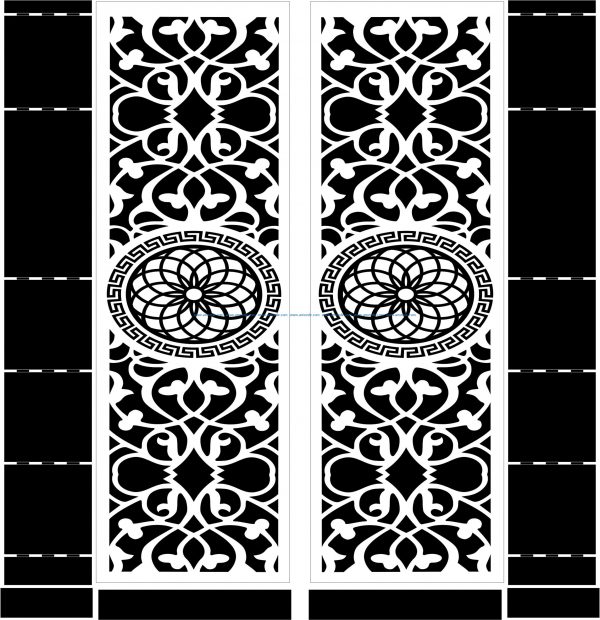 Mandala motifs door file cdr and dxf free vector download for CNC cut