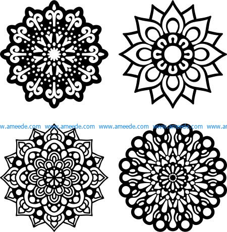 Mandla Colletion file cdr and dxf free vector download for Laser