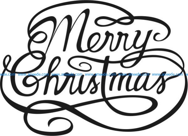Merry christmas file cdr and dxf free vector download for print or laser engraving machines