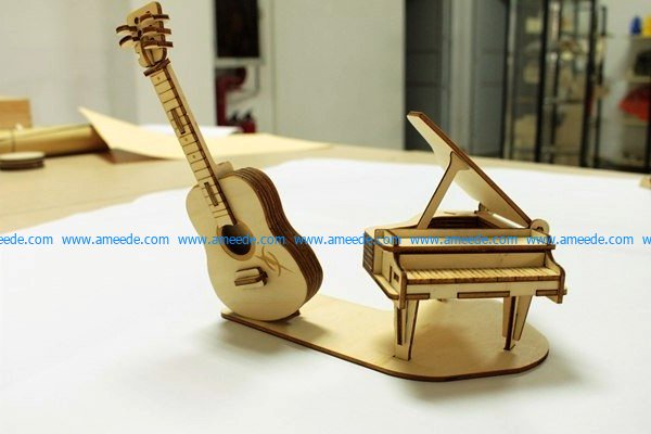 Model of assembling piano music file cdr and dxf free vector download for Laser cut CNC