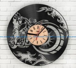Motorcycle wall clock file cdr and dxf free vector download for Laser cut CNC