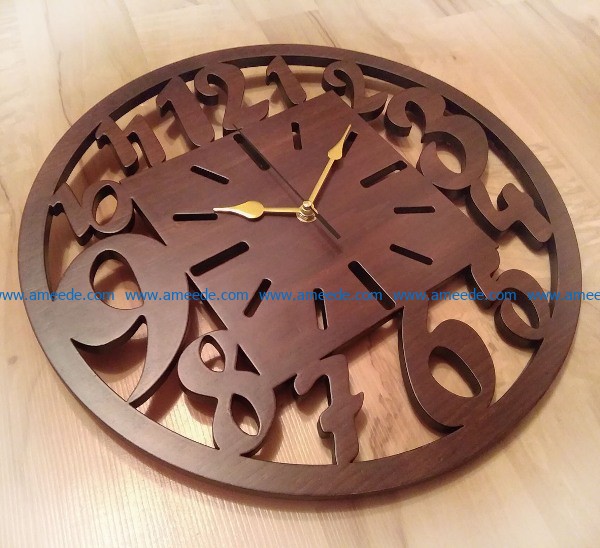 Natural wooden wall clock file cdr and dxf free vector download for Laser cut Plasma