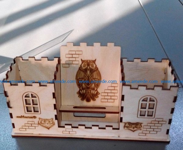 Owl pen holder file cdr and dxf free vector download for Laser cut CNC