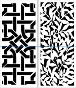 Partition of leaf motifs and interwoven file cdr and dxf free vector download for Laser cut CNC