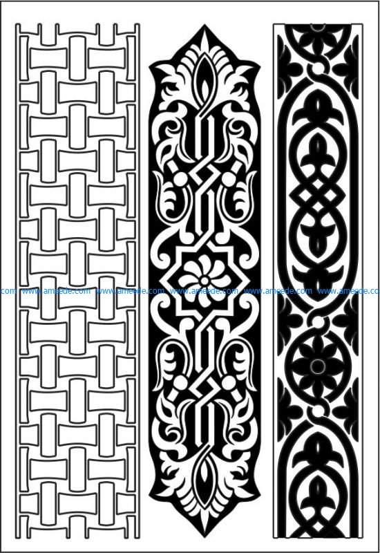 Pattern of intertwined motifs file cdr and dxf free vector download for CNC cut