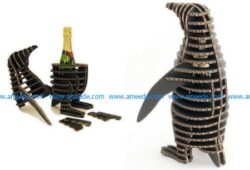 Penguins wine box  file cdr and dxf free vector download for Laser cut