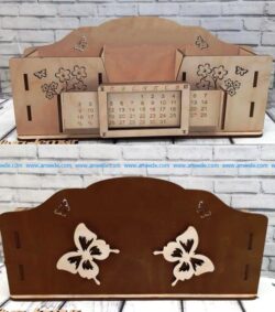 Perpetual Calendar Organizer 4mm file cdr and dxf free vector download for Laser cut CNC
