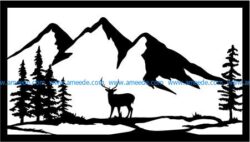 Picture of a deer in the mountains file cdr and dxf free vector download for Laser cut plasma