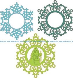 Picture of snowflakes hanging from the tree file cdr and dxf free vector download for Laser cut plasma