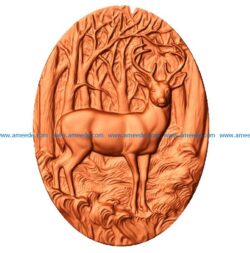 Picture of the deer in the jungle file stl free vector art 3d download for CNC