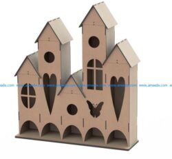 Plywood Tea House file cdr and dxf free vector download for Laser cut CNC