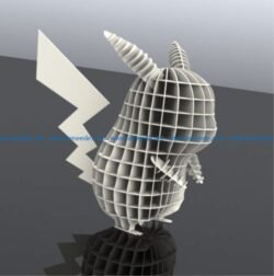 Pokemon Pikachu puzzle 3d  file cdr and dxf free vector download for Laser cut