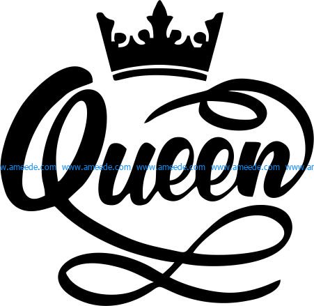Queen Crown file cdr and dxf free vector download for print or laser engraving machines