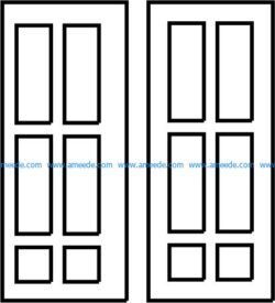 Rectangular and square doors file cdr and dxf free vector download for CNC cut
