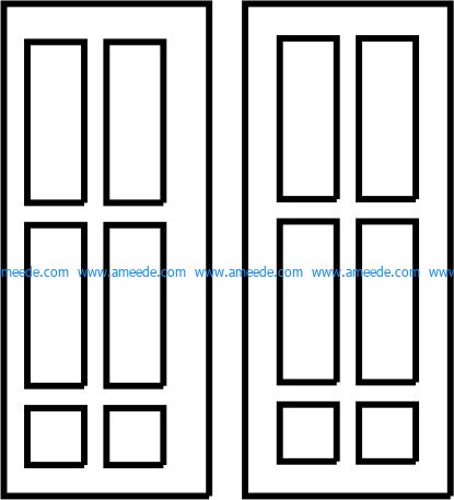 Rectangular and square doors file cdr and dxf free vector download for CNC cut