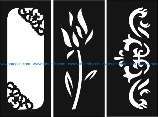 Rectangular decorative motifs file cdr and dxf free vector download for Laser cut CNC