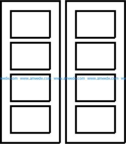 Rectangular door pattern file cdr and dxf free vector download for CNC cut