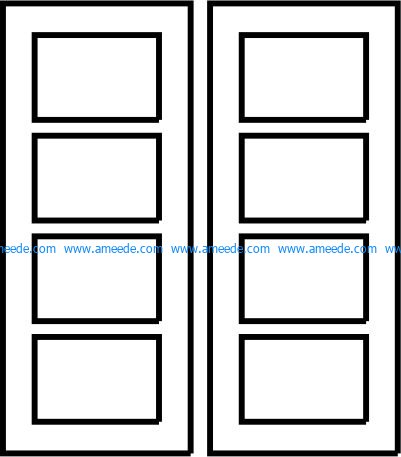 Rectangular door pattern file cdr and dxf free vector download for CNC cut