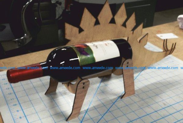 Stegosaurusshaped wine bottle holder file cdr and dxf free vector download for Laser cut CNC