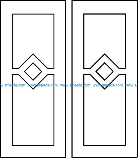 Rhombus patterned door file cdr and dxf free vector download for CNC cut
