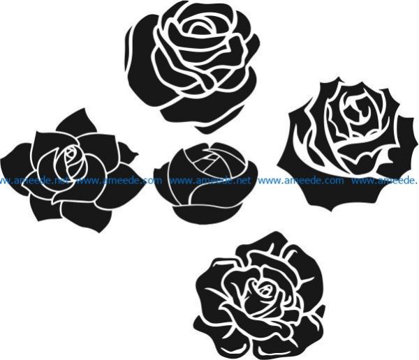 Romantic rose pattern file cdr and dxf free vector download for laser engraving machines