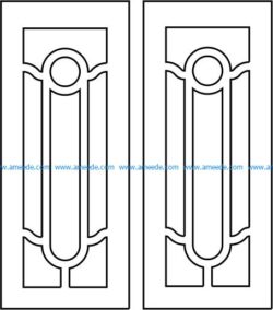 Room wooden door design  file cdr and dxf free vector download for CNC cut