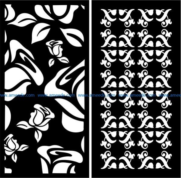 Sample partition screens with roses file cdr and dxf free vector download for Laser cut CNC