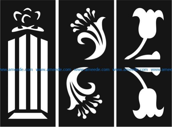 Samples of symmetrical flower dividers file cdr and dxf free vector download for Laser cut CNC