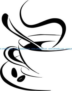 Sea engraved cafe file cdr and dxf free vector download for Laser cut CNC