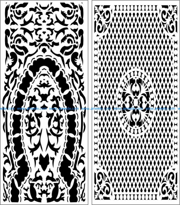 Set of arabic style baffles file cdr and dxf free vector download for Laser cut CNC