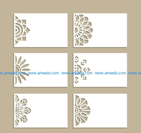 Set of decorative Invitation cards file cdr and dxf free vector download for Laser