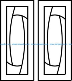 Simple door sample design  file cdr and dxf free vector download for CNC cut