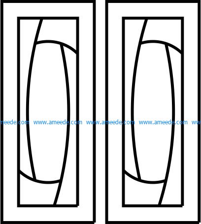 Simple door sample design file cdr and dxf free vector download for CNC cut
